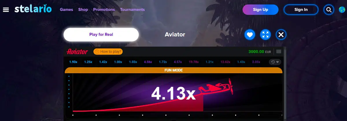 Aviator at Stelario Casino
