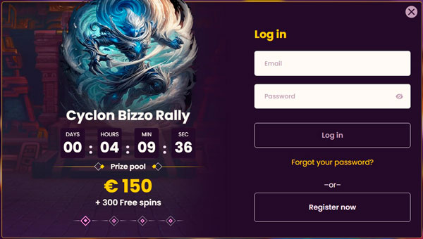 Bizzo Casino Login Process