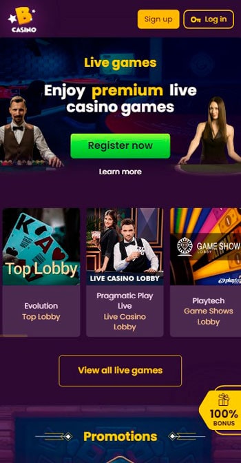 Bizzo Casino Mobile Live Games