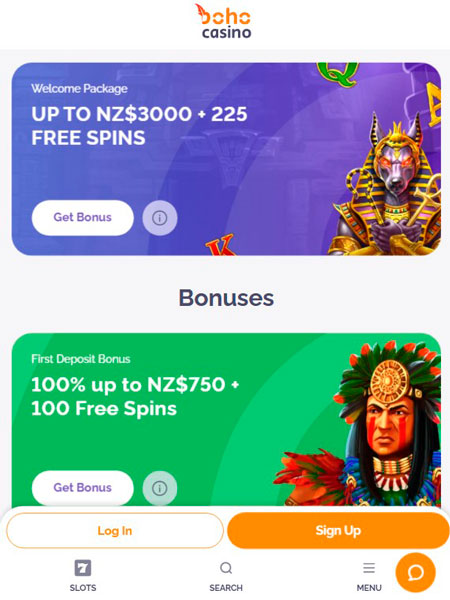 Boho Casino Mobile Bonuses