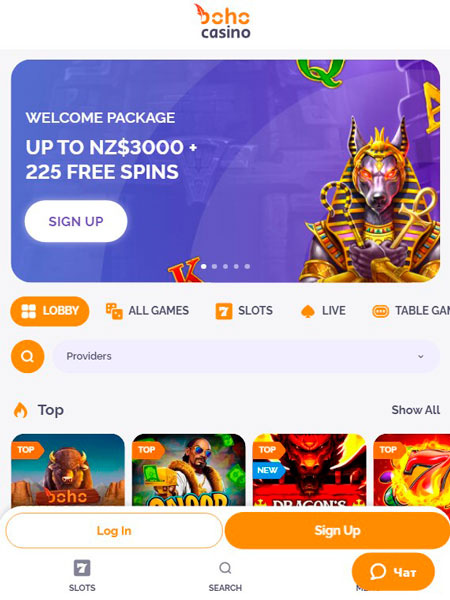 Boho Casino Mobile Site