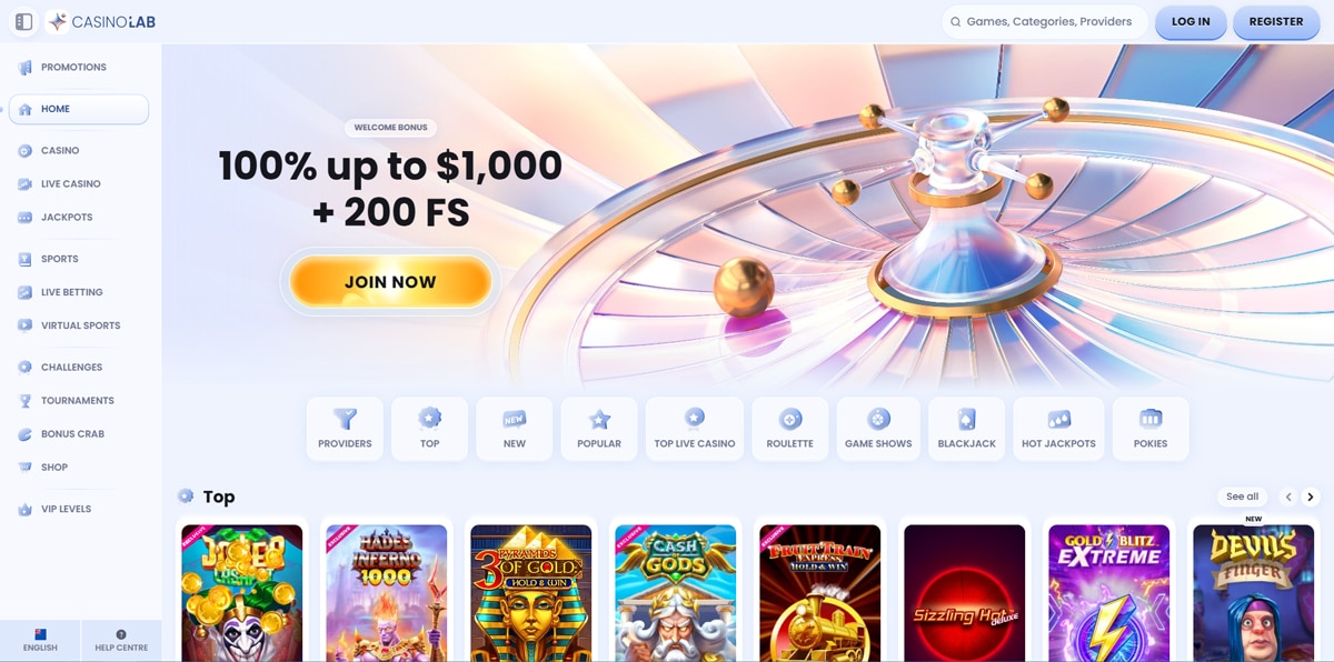 CasinoLab main page