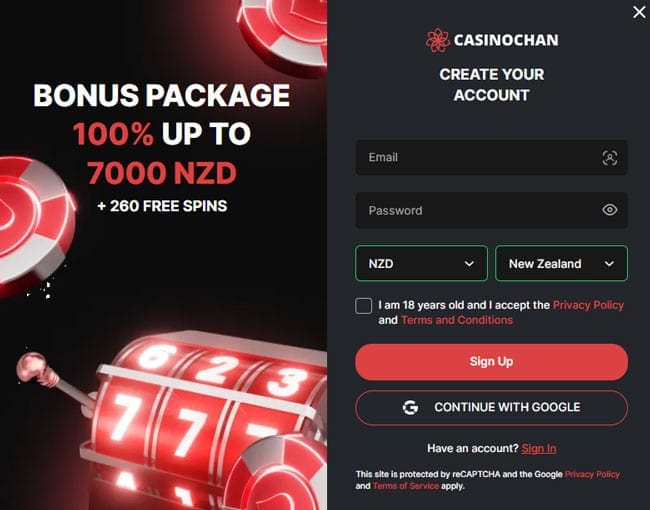 Casinochan Casino Registration