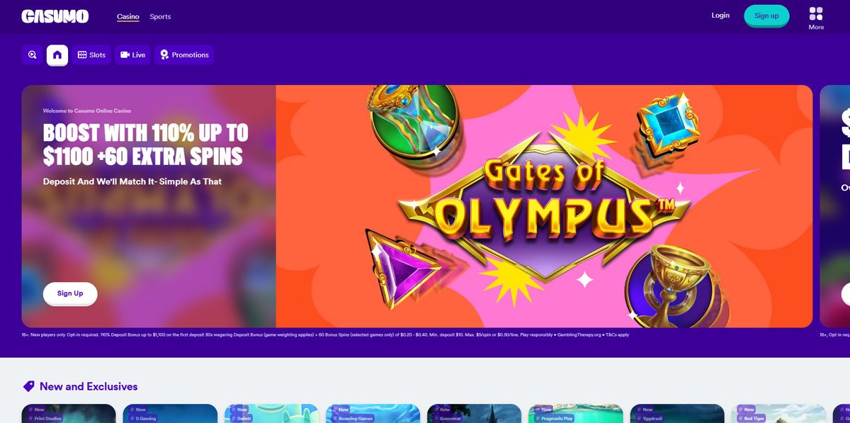 Casumo main page