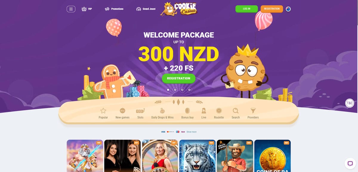 Cookie Casino main page
