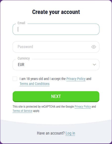 Cookie Casino registration