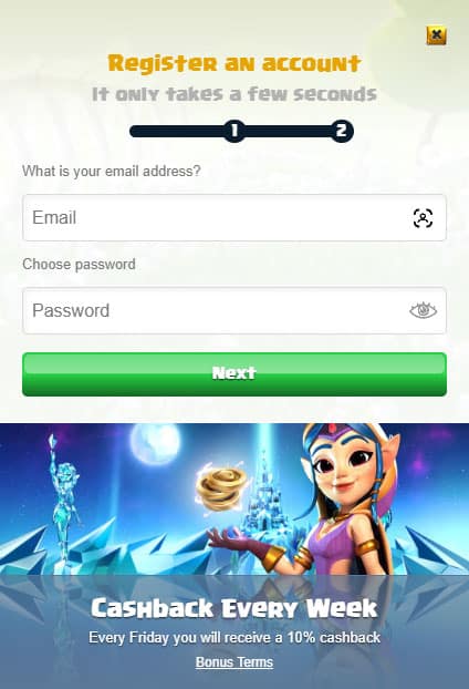 Duelz Casino registration