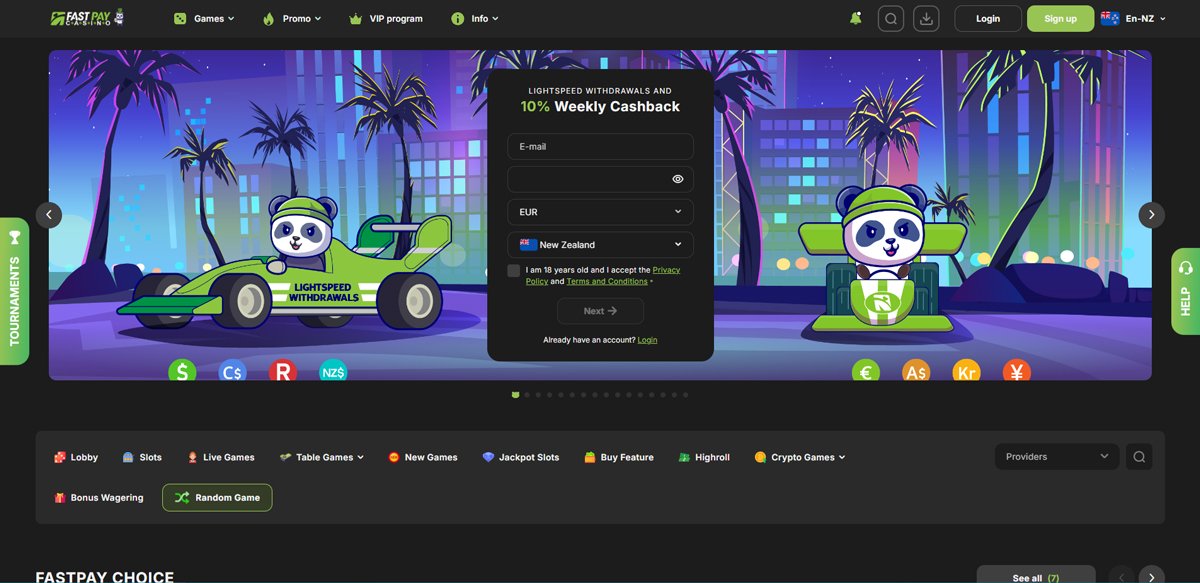 FastPay Casino main page