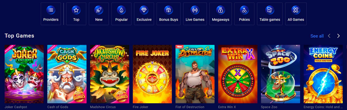 Frumzi Casino Games Library