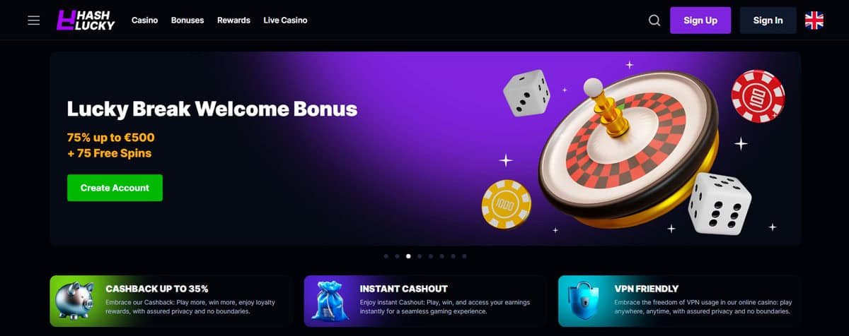 Hash Lucky Casino Website