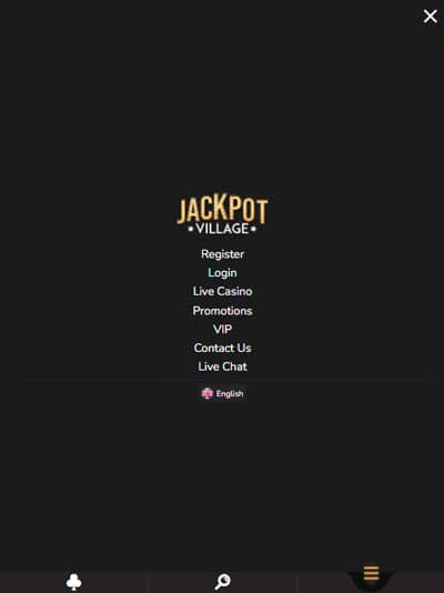 Jackpot Village Casino Mobile Menu