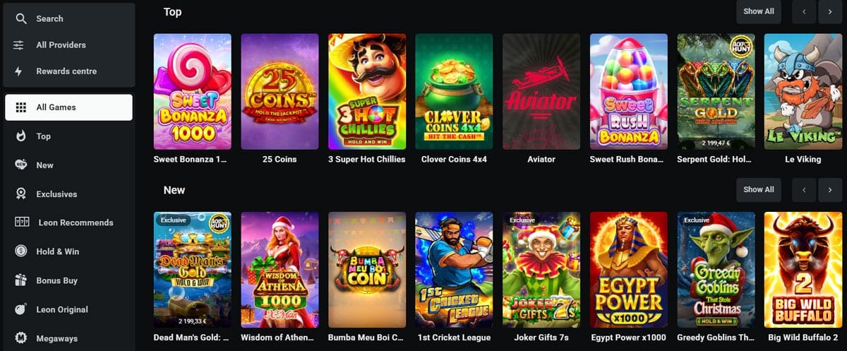 Leon Casino Games and Software 