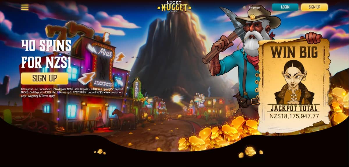Lucky Nugget main page