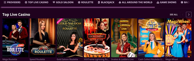 Malina Casino Live Games