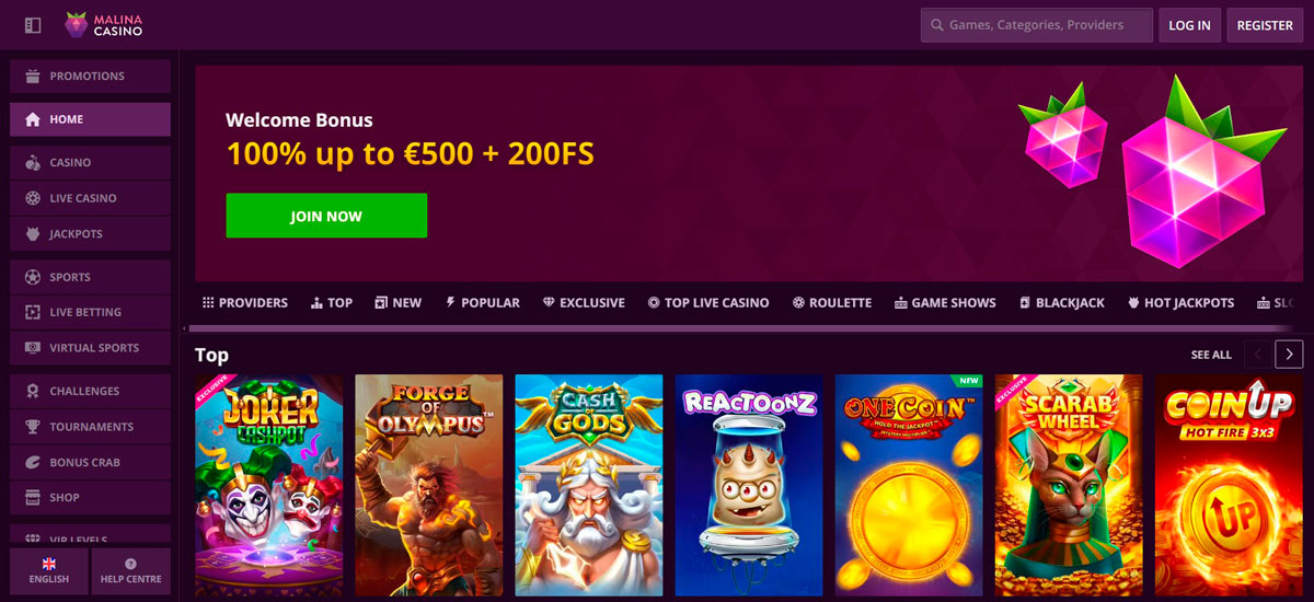 Malina Casino Official Website