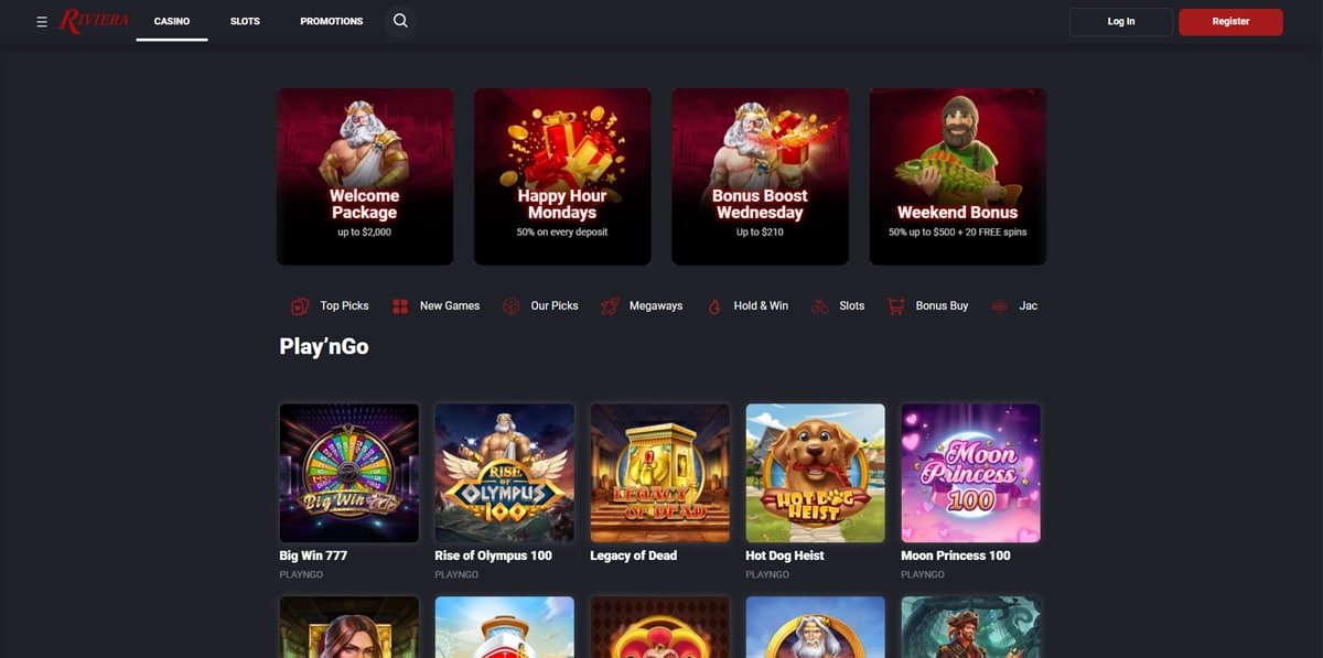 Riviera Casino main page