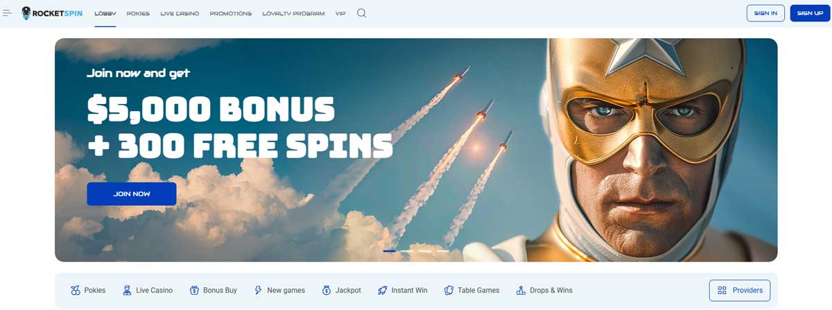 Rocket Spin Main Page