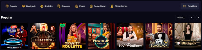 RollXO Casino Live Games