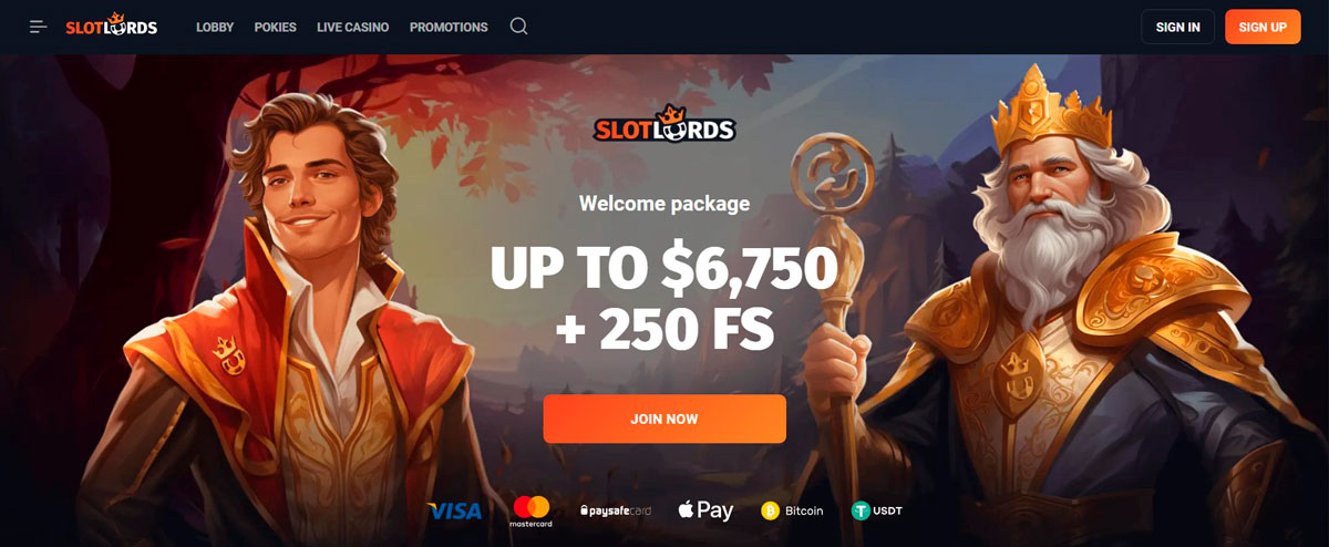 Slots Lords Casino Main Page