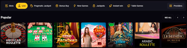 SlotsMines Casino Live Games