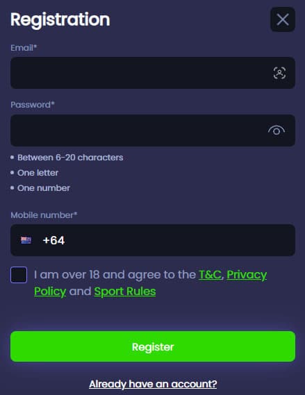 SpinzWin registration