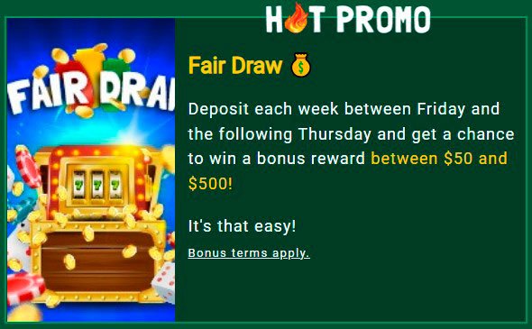 Fair Go Casino Fair Draw Bonus